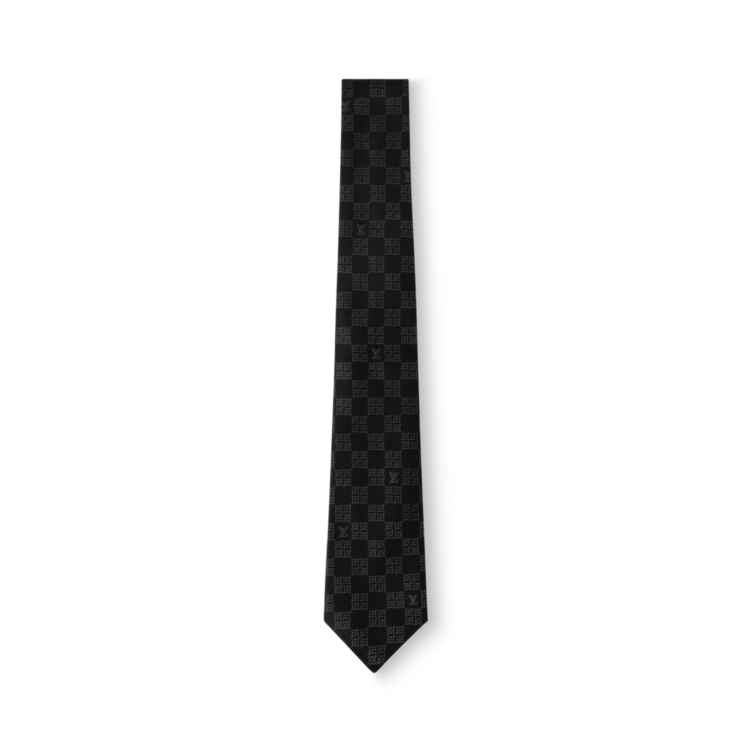 【正規品】LOUIS VUITTON ブラック チェック柄 ネクタイ Flower Checks Tie S00 - Accessories M96406 | LOUIS VUITTON